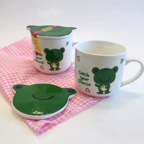 Daiso Other - Daiso Frog Mug With Lid Set Of 2